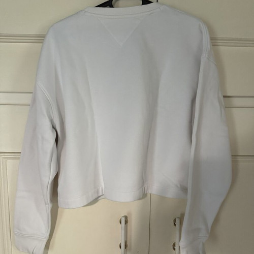 Tommy Jeans cropped sweatshirt, white multicolor
