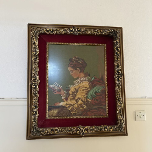 Vintage embroidered frame like new