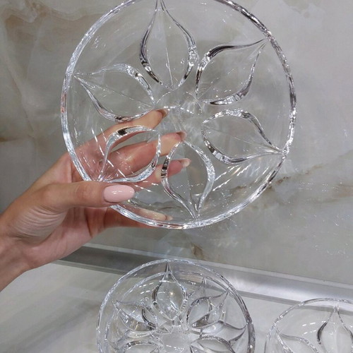 Crystal cake plates like new, set of 6 pieces