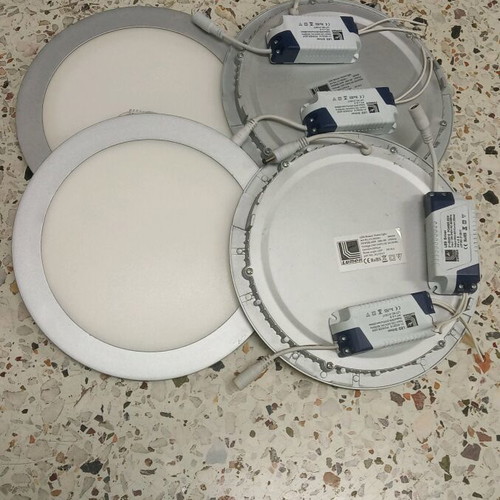 Recessed lighting panels 25 watt 4000k ADELEQ used, pack of 4 silver frame