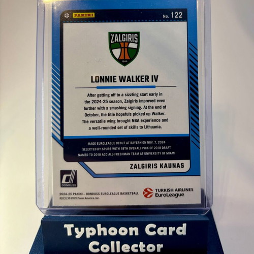 Lonnie Walker IV Donruss EuroLeague Press Proof 2024-25 card like new