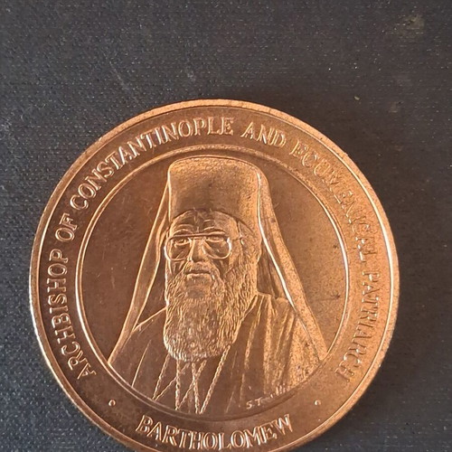 Collectible U.S. Mint bronze medal Ecumenical Patriarch Bartholomew like new with box