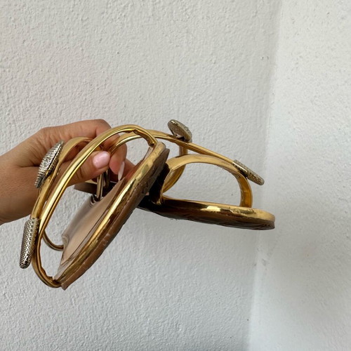 Werner gold sandals like new with snake design, size 38