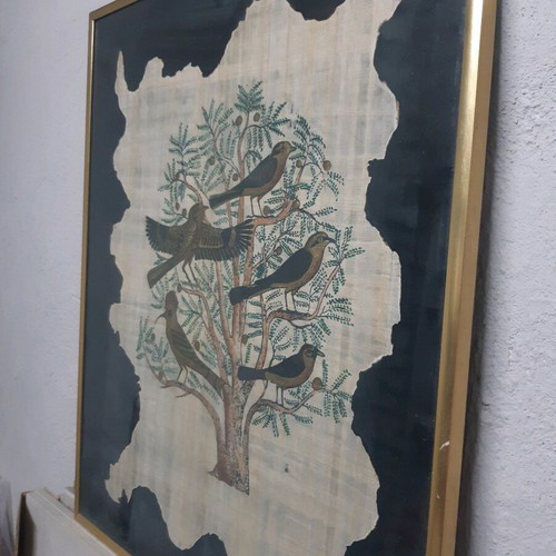 Papyrus poster with frame in large heavy frame