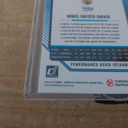 Nigel Hayes-Davis Panini Euroleague card like new