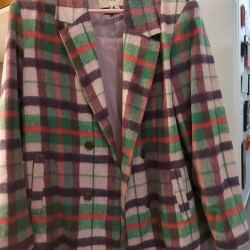 Moutaki checked jacket like new, thin wool, multicolor