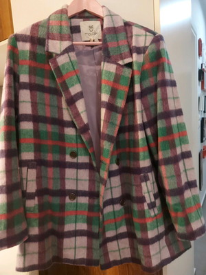 Moutaki checked jacket like new, thin wool, multicolor