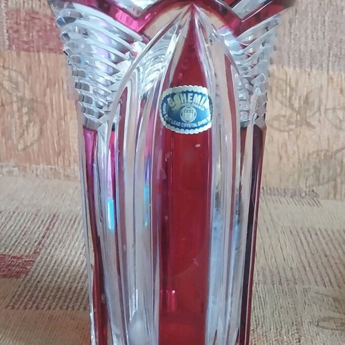 old Bohemian crystal vase!