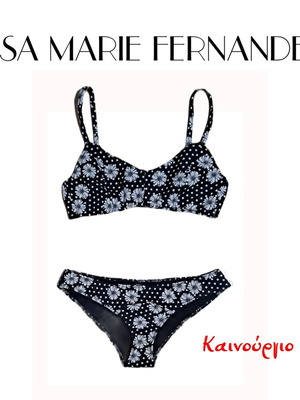 Lisa Marie Fernandez Floral-print Bikini black new size 2