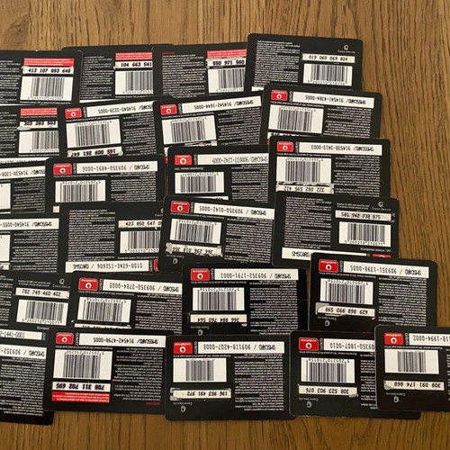 Phone time recharge cards used, pack of 200