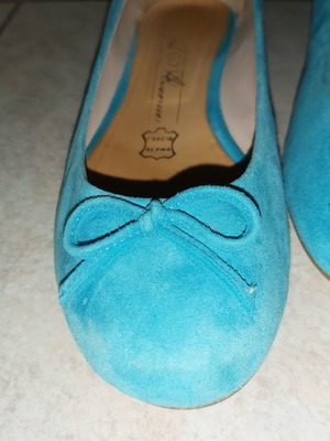 Tsouderos ballerinas used, turquoise, size 37