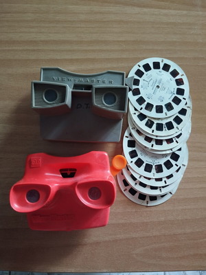 View-Master stereoscopes with 12 reels, 1960-1990