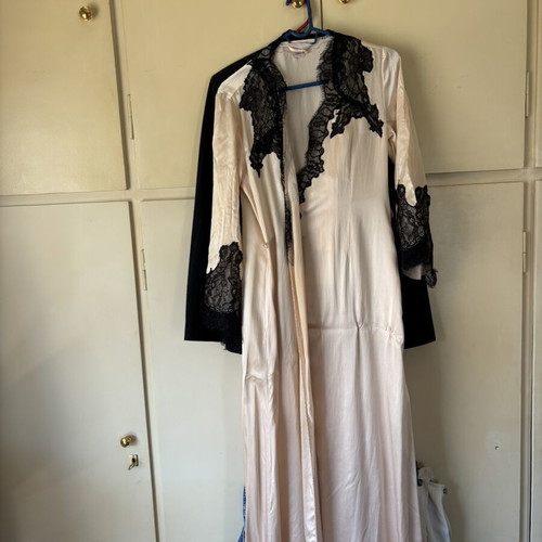 Wool pin stripe suit and silk robe Victoria’s Secret like new