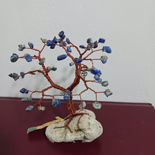 Tree made of sodalite and copper wire, new