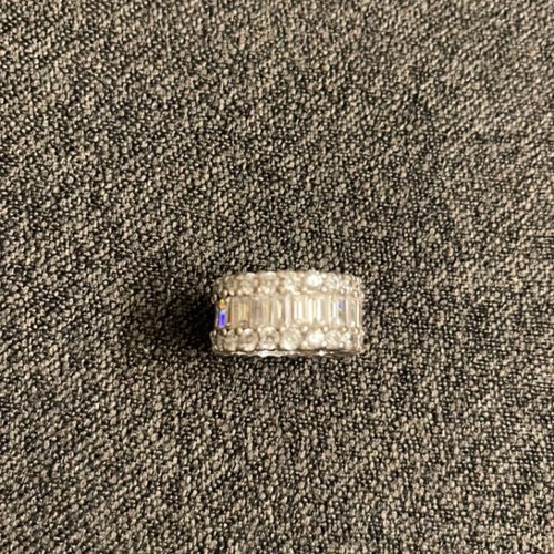 Silver 925 ring like new with zircon, size 54-55, gift earrings