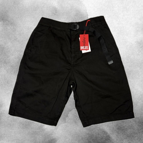 Diesel shorts black with belt, new