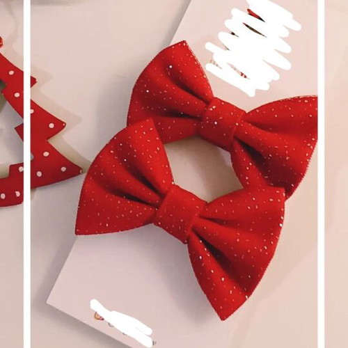 Children's red bows new with glitter and tulle