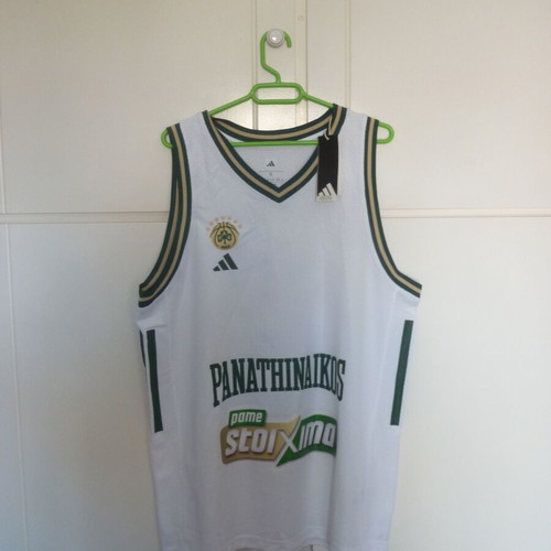 Panathinaikos basketball jersey 2025-2026 Adidas XL new, signed print