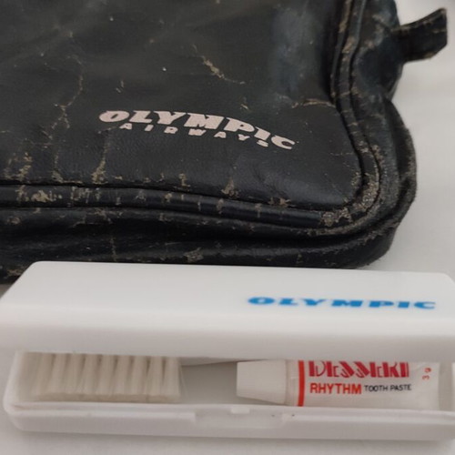 Olympic Airways collectible travel amenity kit used, 80s