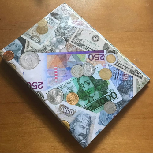 Fancy coin & banknote folder used, medium size