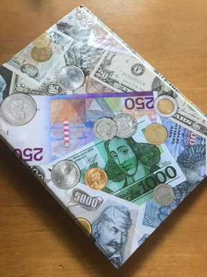 Fancy coin & banknote folder used, medium size