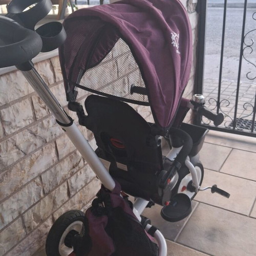 Byox Children's Folding Tricycle, Convertible with Parent Handle & Flexy Lux Canopy