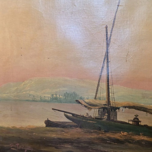 Oil painting used, signed artwork 42x62cm