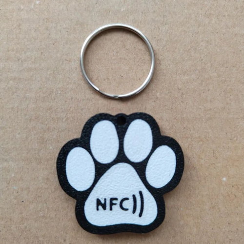 Smart Pet ID NFC Keychain Paw Shape new