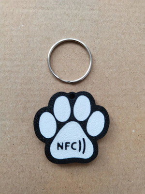 Smart Pet ID NFC Keychain Paw Shape new
