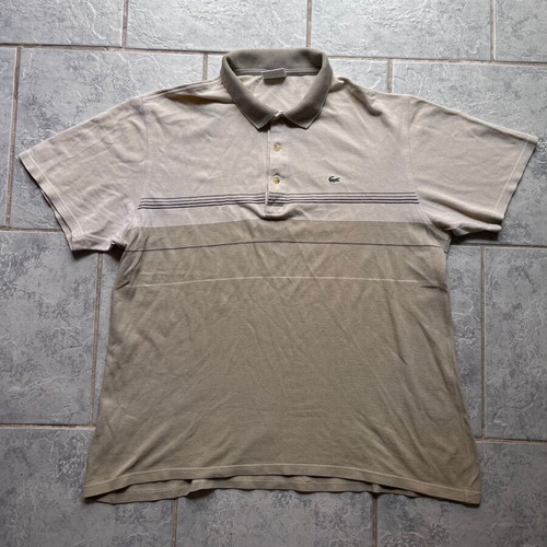 Lacoste vintage polo shirt used, beige and earth tones, size 2XL