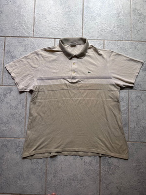 Lacoste vintage polo shirt used, beige and earth tones, size 2XL