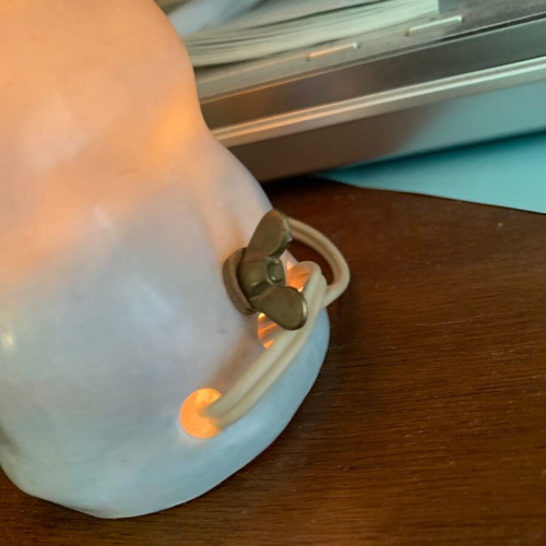 Table lamp used porcelain 1960s with 2.5m cable and switch