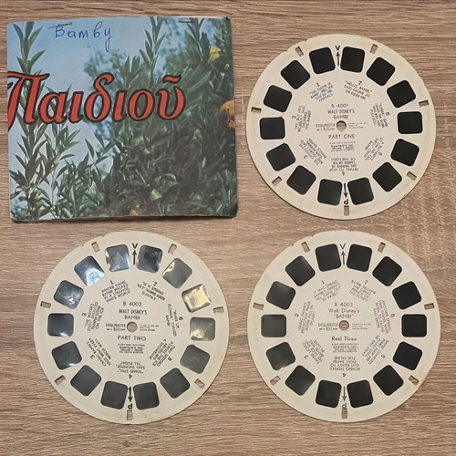 Vintage View-Master 3D discs Bambi by Walt Disney, used, set of 3