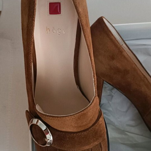 Hogl castor leather pumps new, brown, size 39