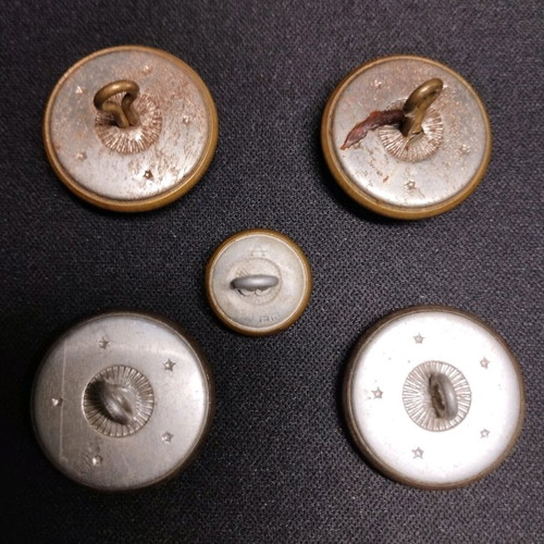 Collectible uniform buttons used, Agronomia, fire brigade, Hellenic Army 60s