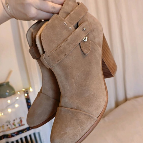 Rag & Bone Harrow suede ankle boots tan beige like new
