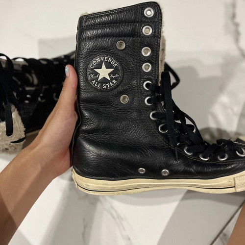 Converse All Star leather snow boots used, size 41, black and white