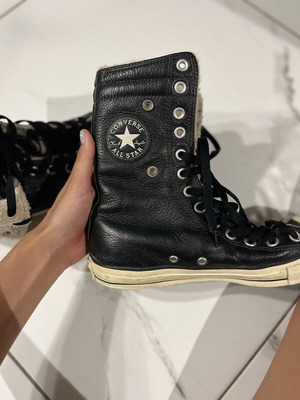 Converse All Star leather snow boots used, size 41, black and white