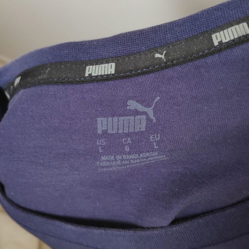 Puma Men's T-Shirt Blue with White Logo Large like new