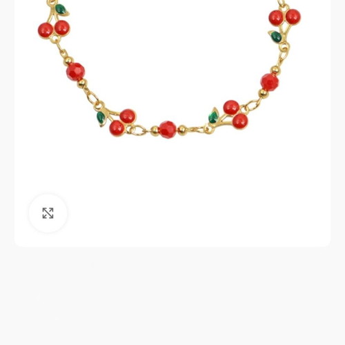Cherries necklace and bracelet set new, red and gold