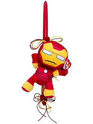 Iron Man candle with TY plush new, Marvel Easter gift for kids