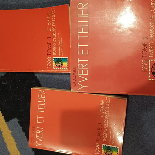 Yvert et Tellier stamp catalogs used, set of eight (1985-1992)