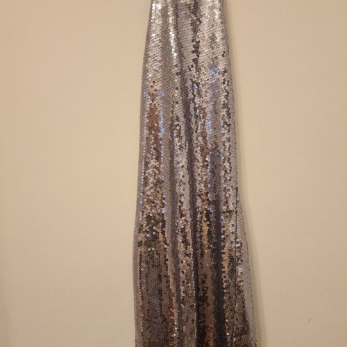 Midi dress backless with sequins silver size XS like new