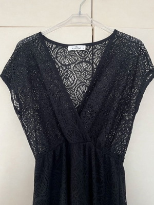 Le Vertige black maxi lace dress like new