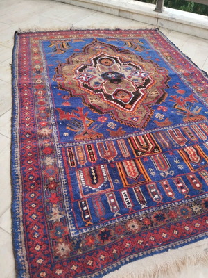 Authentic handmade rug used