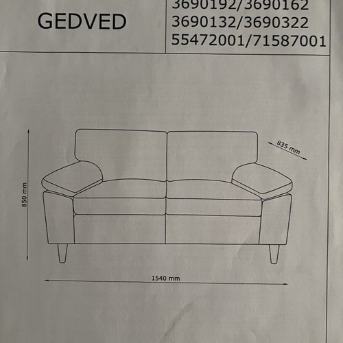 JYSK Gedved 2-seater and 3-seater sofa set, light grey