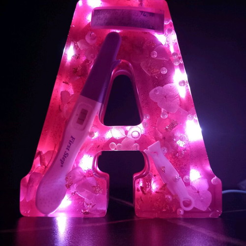 Letter made of resin with optional lighting, custom order