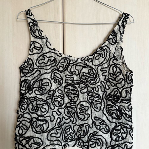 Zara mesh top like new, black and beige, size S