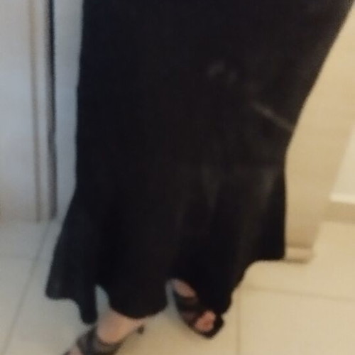 Skirt and blouse set, black, Greek tailoring, chiffon and thin elegant salmon blouse