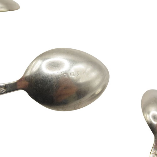 Vintage EPNS Silver Plated Spoon Set of 3 with Monk Handles England 1930–1940